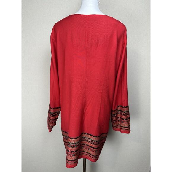 Ashro Women's Aztek African Indian Boho Size XL Tunic Top Colorful India - Picture 8 of 14